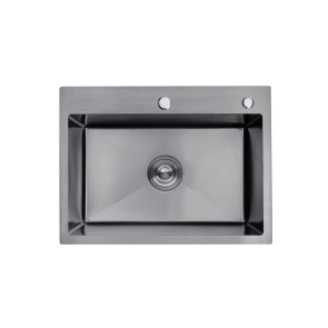 Комплект кухонна мийка Kroner Schwarze-5843HM PVD + змішувач Edelstahl Klassisch-SCH035PVD + дозатор Spender-026 №2