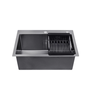 Комплект кухонна мийка Kroner Schwarze-5843HM PVD + змішувач Edelstahl Klassisch-SCH035PVD + дозатор Spender-026 №4