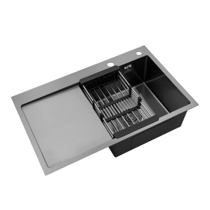 Кухонна мийка Kroner KRP Schwarze - 7849RHM PVD (3.0/1.0 мм) №8