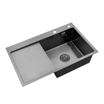 Кухонная мойка Kroner KRP Schwarze - 7849RHM PVD (3.0/1.0 мм)