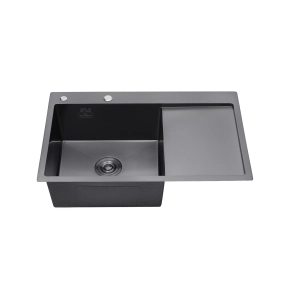 Кухонная мойка Kroner KRP Schwarze - 7849LHM PVD (3.0/1.0 мм) №1