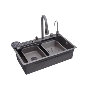Кухонна мийка Kroner KRP Schwarze - SET7545NG PVD (3.0/0.8 мм) №4