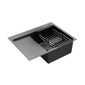 Кухонная мойка Kroner KRP Schwarze - 6350RHM PVD (3.0/1.0 мм) №4