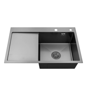 Кухонна мийка Kroner KRP Schwarze - 7849RHM PVD (3.0/1.0 мм) №3