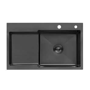 Кухонная мойка Kroner KRP Schwarze - 7848RHM PVD (3.0/1.0 мм) №1