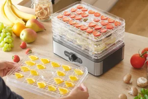 Сушарка для продуктів Sencor 240Вт, піддонів - 5x2.9см, діаметр - 29см, макс - 70°С, пластик, сірий №11