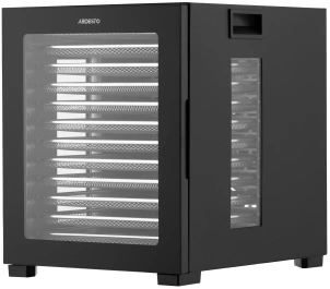 Сушилка для продуктов Ardesto FDB-1242, 850Вт, поддонов -12x3см, макс-70°С, таймер, электр. управление, нерж., черный №1