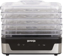 Сушилка для продуктов Gorenje 230Вт, поддонов - 5x2.8см, диаметр - 29см, макс - 75°С, электр.упр,белый