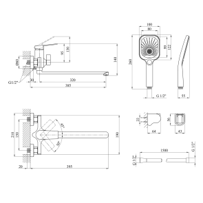 Смеситель Для ванны Kroner KRP Makon - C070 №2