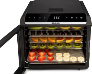 Сушарка для продуктів Gorenje 580Вт, піддонів - 6x1.5см, діаметр - 25см, макс - 75°С, дисплей, пластик+метал, чорний №6