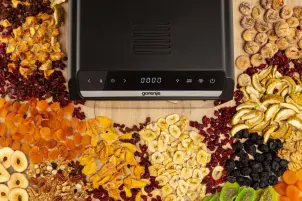 Сушарка для продуктів Gorenje 580Вт, піддонів - 6x1.5см, діаметр - 25см, макс - 75°С, дисплей, пластик+метал, чорний №8