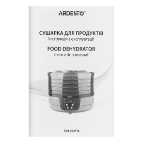 Сушилка для продуктов Ardesto FDB-532TTC, 250Вт, поддонов -5x3см, диаметр-32см, макс-70°С, таймер, электр. управление, пластик, белый №7