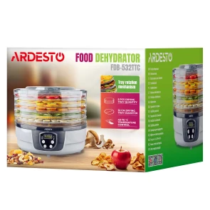 Сушилка для продуктов Ardesto FDB-532TTC, 250Вт, поддонов -5x3см, диаметр-32см, макс-70°С, таймер, электр. управление, пластик, белый №8