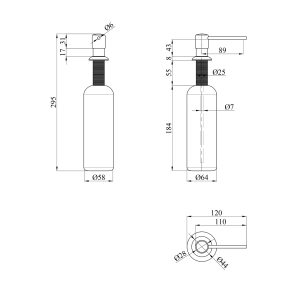 Дозатор для миючого засобу Kroner KRP Spender - C001 №2