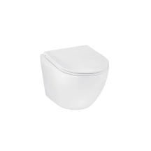 Унитаз подвесной безобедочный Kroner Harz WHI493736 RIMLESS с сиденьем Slim Duroplast / Soft-close / Quick relase (KH493736WHIR)