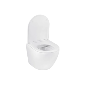 Унітаз підвісний безобідковий Kroner Harz WHI493736 RIMLESS з сидінням Slim Duroplast / Soft-close / Quick relase (KH493736WHIR) №3