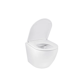Унітаз підвісний безобідковий Kroner Harz WHI493736 RIMLESS з сидінням Slim Duroplast / Soft-close / Quick relase (KH493736WHIR) №4