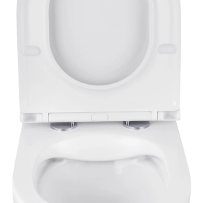 Унітаз підвісний безобідковий Kroner Harz WHI493736 RIMLESS з сидінням Slim Duroplast / Soft-close / Quick relase (KH493736WHIR) №5