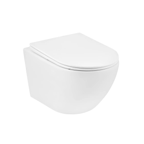 Унітаз підвісний безобідковий Kroner Harz WHI523632 RIMLESS з сидінням (KH523632WHIR) №1