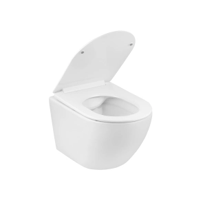 Унітаз підвісний безобідковий Kroner Harz WHI523632 RIMLESS з сидінням (KH523632WHIR) №4