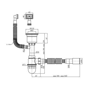 Сифон для кухонной мойки Kroner KRP Siphon - 021 3 1/2"х50/40 мм №2