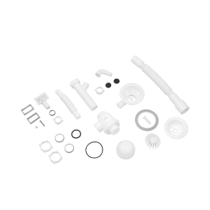 Сифон для кухонной мойки Kroner KRP KS02-1WHI 3 1/2”х40/50 мм с отводом для стиральной машины, с квадратным переливом №3