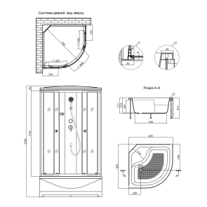 Душевой бокс Kroner KRP Enzo – WD.C.T.F. 90x90 см №7
