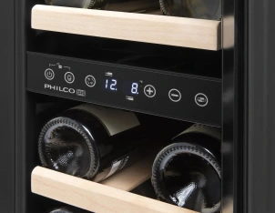 Холодильник Philco для вина, 85х29.5х57, холод.отд.-47л, зон - 2, бут-17, диспл, подсветка, черный №4