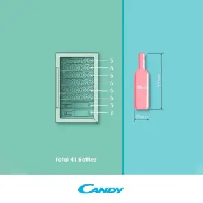 Холодильник Candy для вина, 84.5x49х55, холод.відд.-118л, зон - 1, бут-41, ST, дисплей, чорний №10