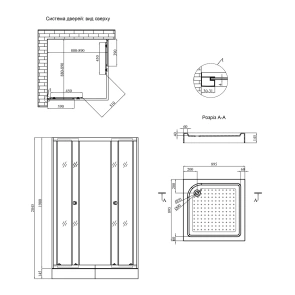 Душевая кабина Kroner KRP Eifel - Q.C.F.L. 90x90 см №3