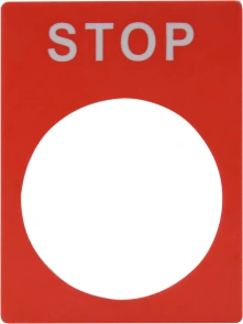 Табличка маркировочная STOP красная для кнопок XB2 №1