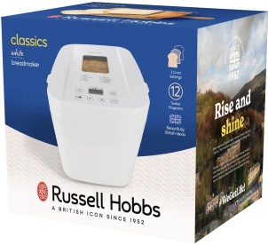 Хлібопічка Russell Hobbs 600Вт, програм-12, макс.вага -1кг, форма-прямокутник, пластик, білий №10