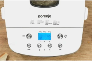 Хлебопечка Gorenje 750Вт, программ-14, макс.вес -1.350кг, форма прямоугольник, пластик, белый №5