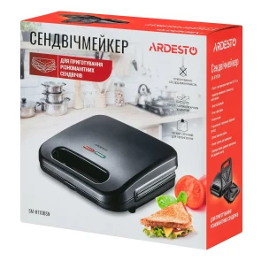 Сэндвичмейкер Ardesto 700Вт, 1 пластина-сэндвич, корпус-пластик, черный №8