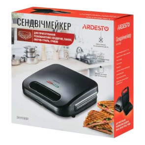 Сэндвичмейкер Ardesto 700Вт, 1 пластина-гриль, корпус-пластик, черный №7