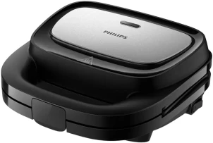 Мультимейкер Philips Series 5000 750Вт, антипригарне покриття, 3 пластини, корпус-пластик, чорно-сріблястий №1