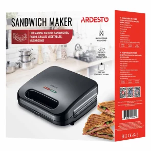 Сэндвичмейкер Ardesto 700Вт, 1 пластина-гриль, корпус-пластик, черный №8