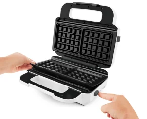 Мультимейкер Tefal Snack XL 850Вт, тефлон, 3 пластини, корпус-пластик, біло-чорний №7