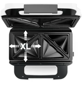 Мультимейкер Tefal Snack XL 850Вт, тефлон, 3 пластини, корпус-пластик, біло-чорний №8