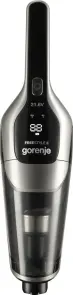 Пилосос Gorenje безпровідний, 132Вт, конт пил -0,6л, Втон. робота до 55хв, вага-2,9кг, НЕРА, 2насадки, сірий №7