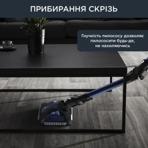 Пылесос Rowenta беспроводной Xforce Flex 14.60 Aqua, 200Вт, влажная уборка, конт пыль -0.9л, Втон. работа до 70мин, НЕРА, черно-синий №7