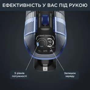 Пылесос Rowenta беспроводной Xforce Flex 14.60 Aqua, 200Вт, влажная уборка, конт пыль -0.9л, Втон. работа до 70мин, НЕРА, черно-синий №8