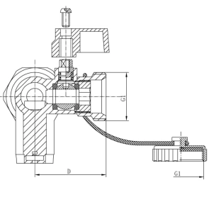 Комплект арматури з вентилем для підключення розширювального бака KOER KR.1045 - 1" №3