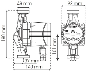 Насос циркуляційний відцентр. енергосберег. KOER KP.N25/4-180 №2