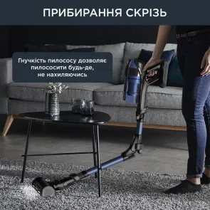Пилосос Rowenta безпровідний X-Force Flex 12.60 Auto Aqua, 320Вт, конт пил -0.1л, Втон. робота до 45хв, вага-3кг, НЕРА, чорно-синій №7