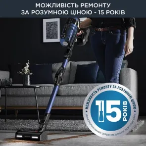Пилосос Rowenta безпровідний X-Force Flex 12.60 Auto Aqua, 320Вт, конт пил -0.1л, Втон. робота до 45хв, вага-3кг, НЕРА, чорно-синій №11