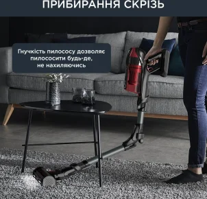 Пилосос Rowenta безпровідний X-Force Flex 12.60 Auto Animal, 320Вт, конт пил -0.9л, Втон. робота до 45хв, вага-3кг, НЕРА, чорно-червоний №10
