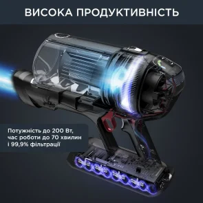 Пилосос Rowenta безпровідний X-Force Flex 14.60 Auto Animal, 48Вт, конт пил -0.9л, Втон. робота до 70хв, НЕРА, чорно-сірий №8