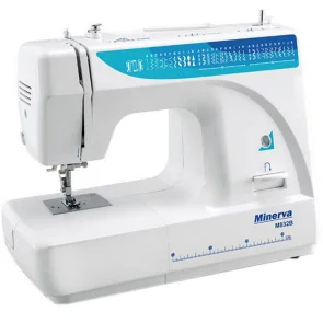 Швейна машина МINERVA M832B, електромех., 85 Вт, 37 швейних операцій, петля напівавтомат, білий+синій №6