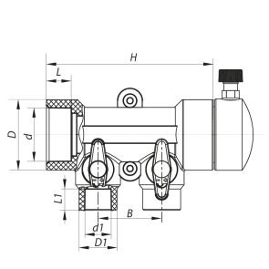 Коллектор 2-way с шаровыми кранами (40x20) PPR KOER K0169.PRO (KP0219) №3